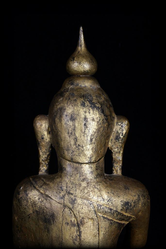 Extremely Rare 19C Wood Burmese Shan Buddha #A041